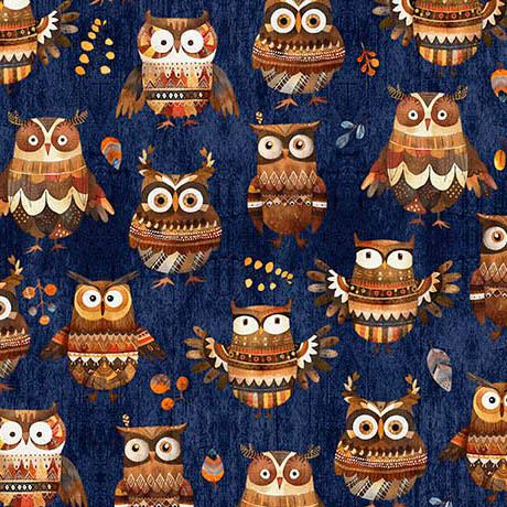Bearsville-Owls_Navy_2600-31262-N_Cotton_Fabric