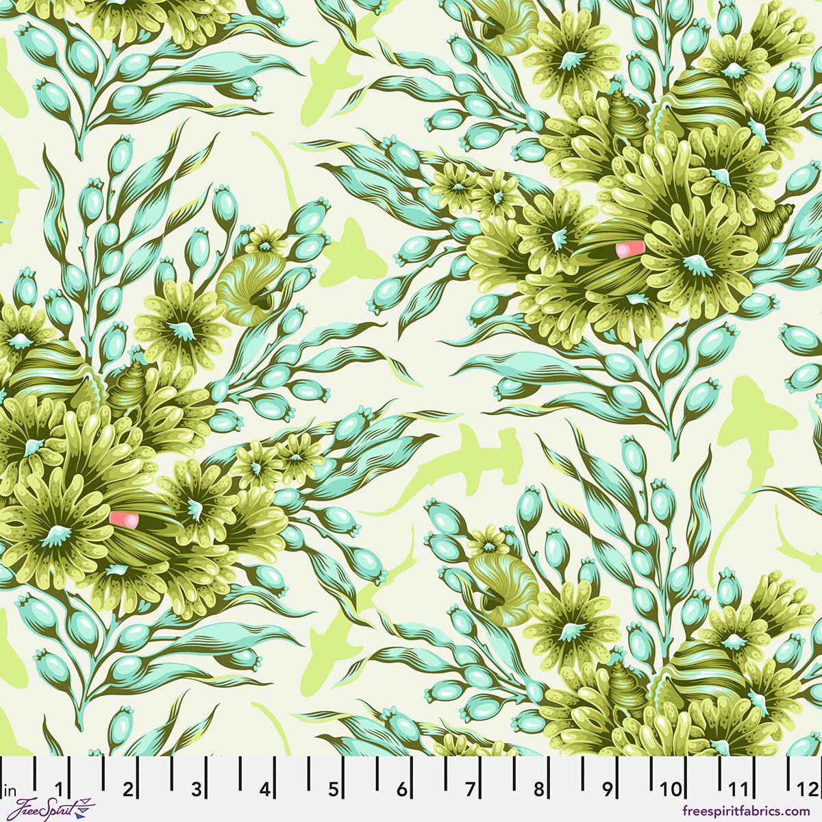 Floral_Reef-Shadow_Sharks_Seagrass_PWTP267_SEAGRASS_Cotton_Fabric