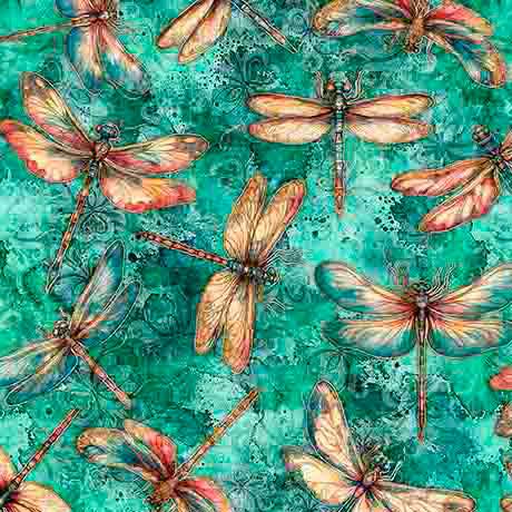 Serenity-Dragonflies_Turquoise_2600-31834-Q_Cotton_Fabric