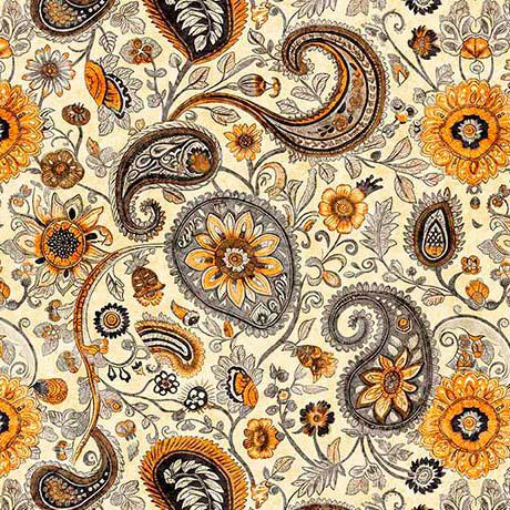 Sunflower_Serenade-Sunflower_Paisley_Cream_2600-31806-E_Cotton_Fabric