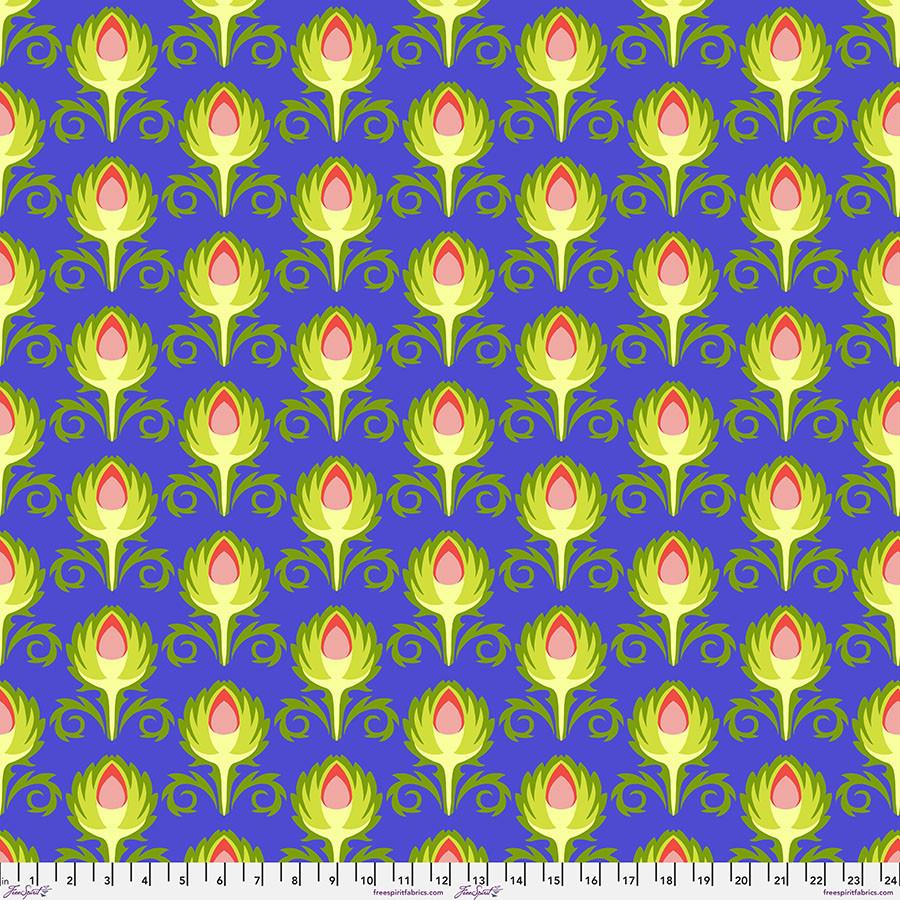 Vegetable_Patch-Artichoke_Blue_PWJS175_BLUE_Cotton_Fabric